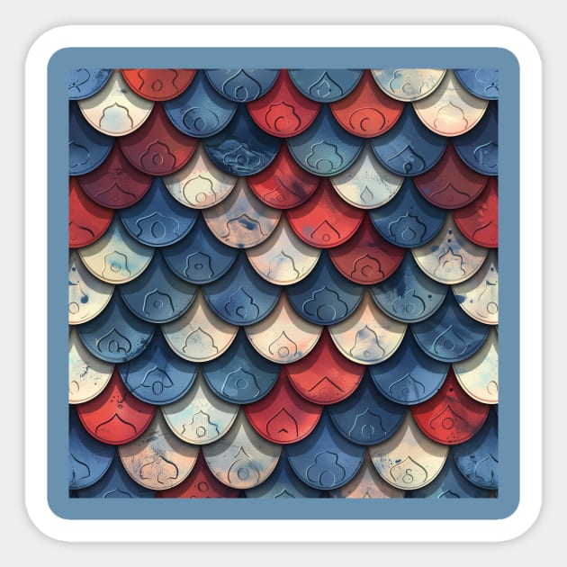 Red White and Blue Snake Skin Sticker by SnakeSkins